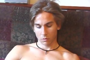 Gay Homeless Dude Strokes His Cock On A Couch