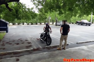 Gay Biker Needs Some Extra Cash And Blows For It