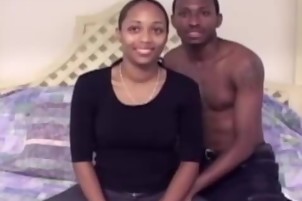 Cute Ebony Couple Tries Out Fucking On Film